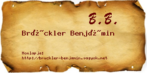 Brückler Benjámin névjegykártya