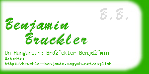 benjamin bruckler business card